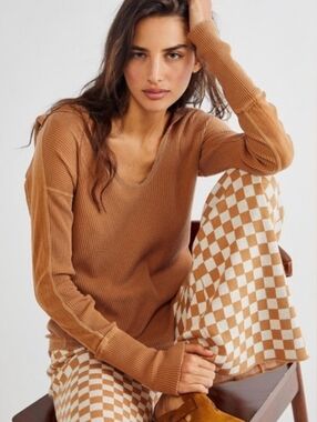 Free People Waffle Hoodie